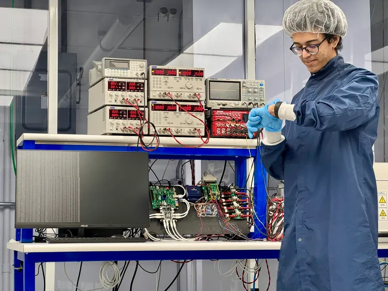 Rachad testing hardware with laboratory instruments