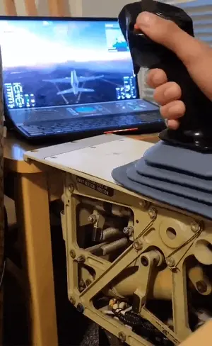 Rachad holding the recovered sidestick